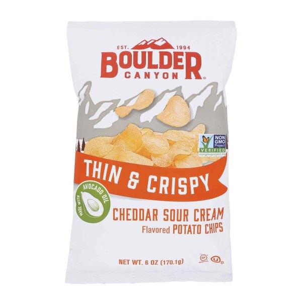 Avocado Oil Potato Chips, Cheddar & Sour Cream, Thin & Crispy, 6 Oz