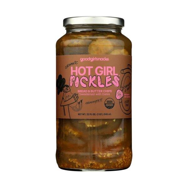 Organic Hot Girl Pickles, Bread & Butter Chips, 32 Oz